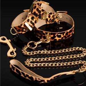 Honey Birdette Leopard and Gold Belt Set